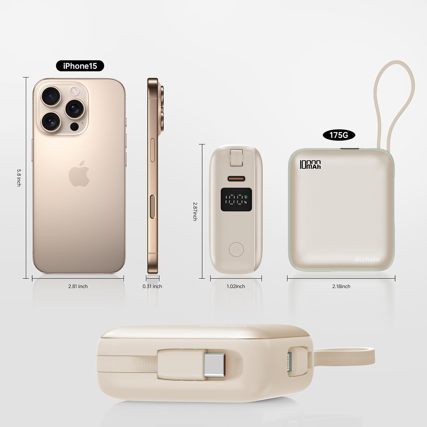 Detalle 2 de Hichain Mini Batterie 10000mAh 22,5W