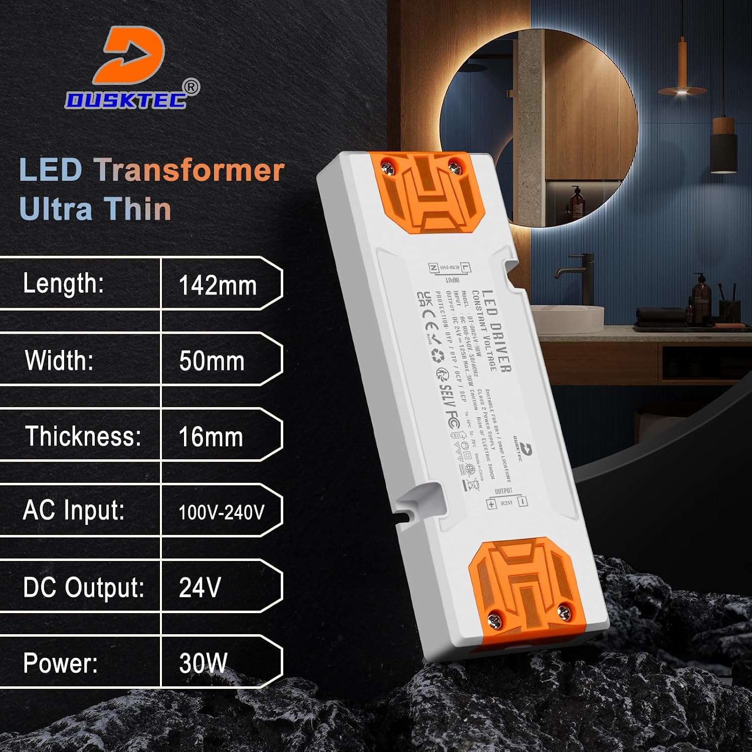 Detalle de DUSKTEC 24V LED driver 30W 1.25A