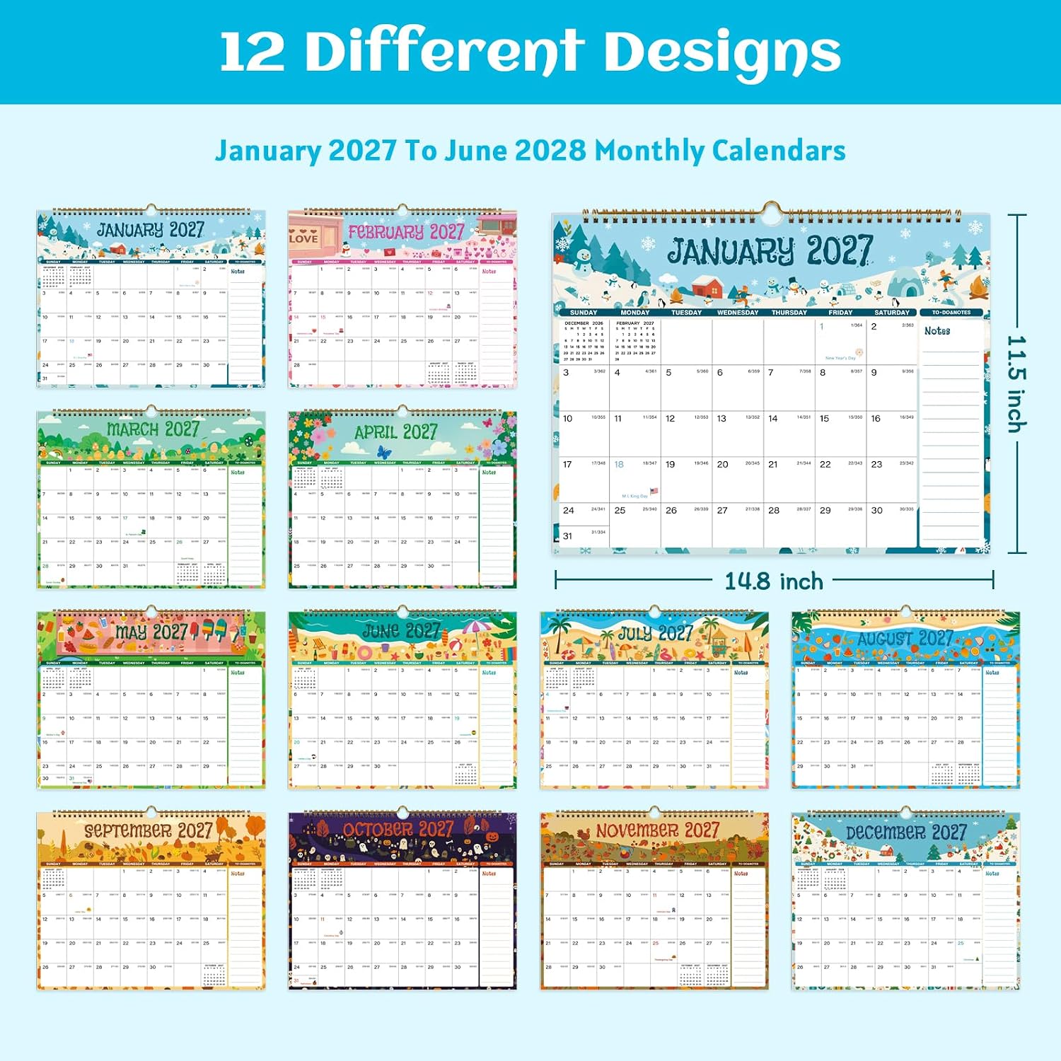 Detalle de Spomepo Wall Calendar, 18-Month