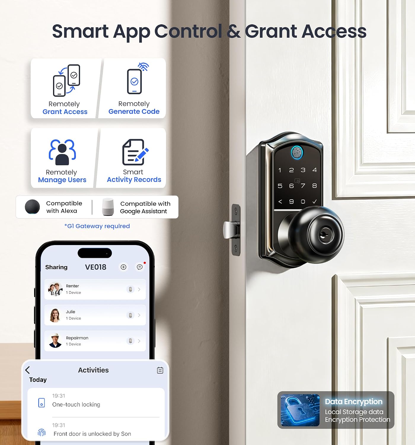 Detalle de Veise Smart Door Knob Lock VE018