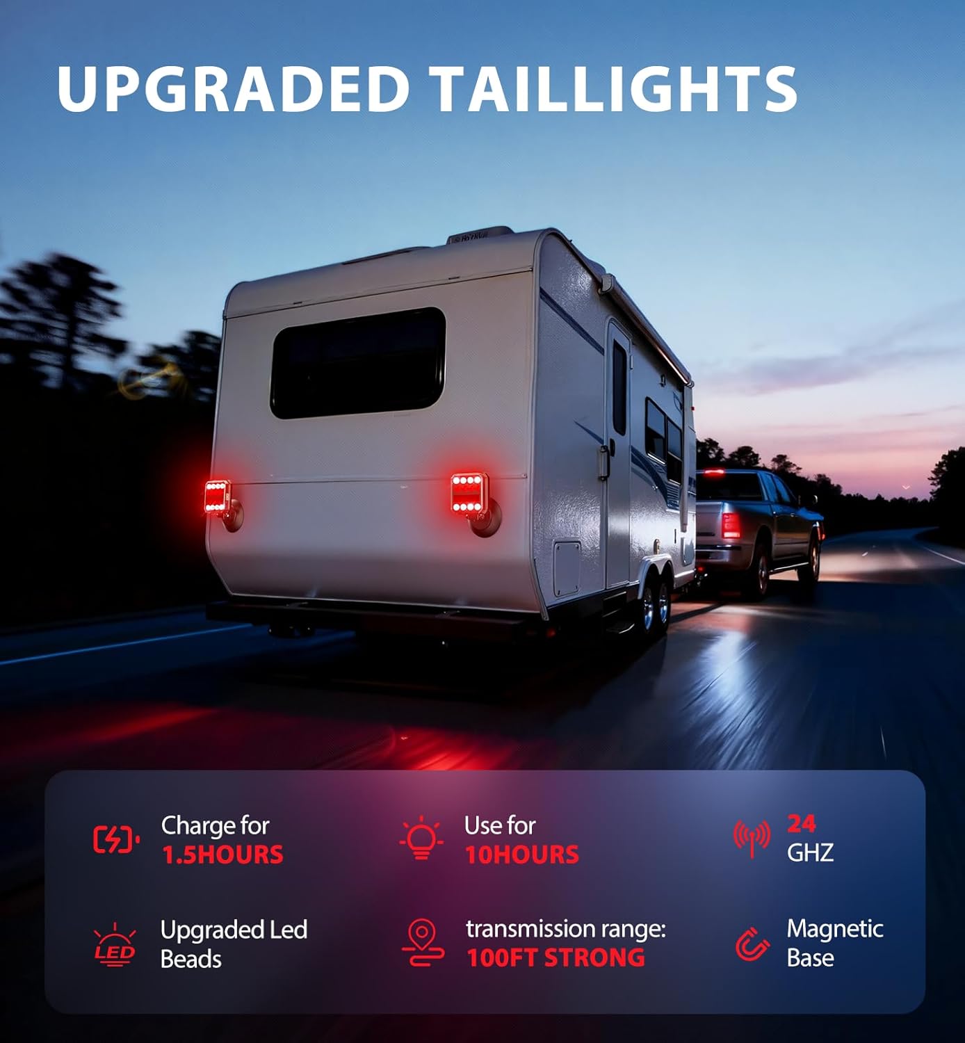 Thumbnail 1 de Wireless Bluetooth Magnetic Trailer Lights Kit: 5-in-1 LED Safety for Trailers, RVs, and Boats