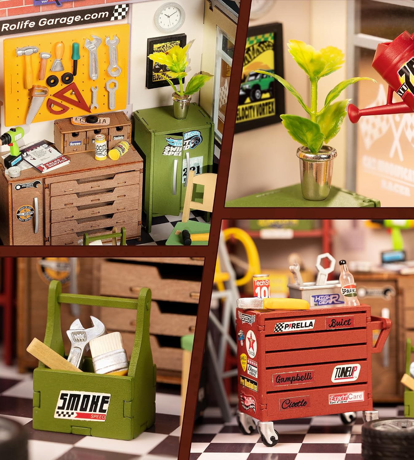 Thumbnail 5 de Rolife Maison de poupées avec meubles – Garage miniature en bois (DG165)