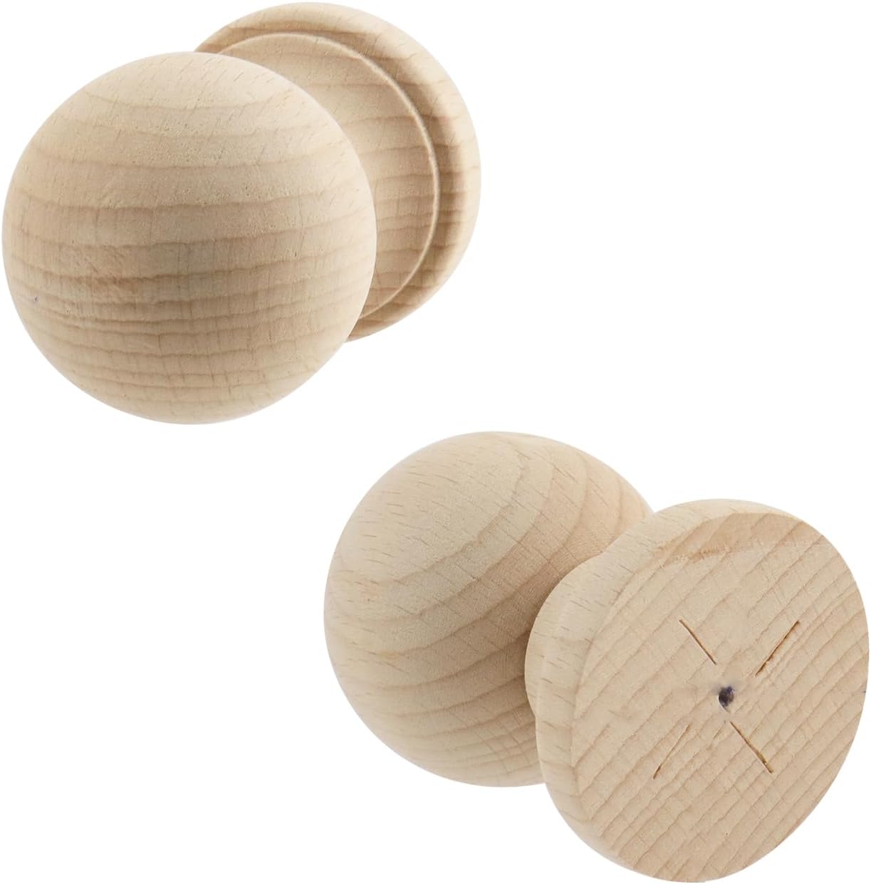 Detalle de Risbay RSB2382 Unfinished Rubberwood Finials, 4-Pack, Pre-Drilled