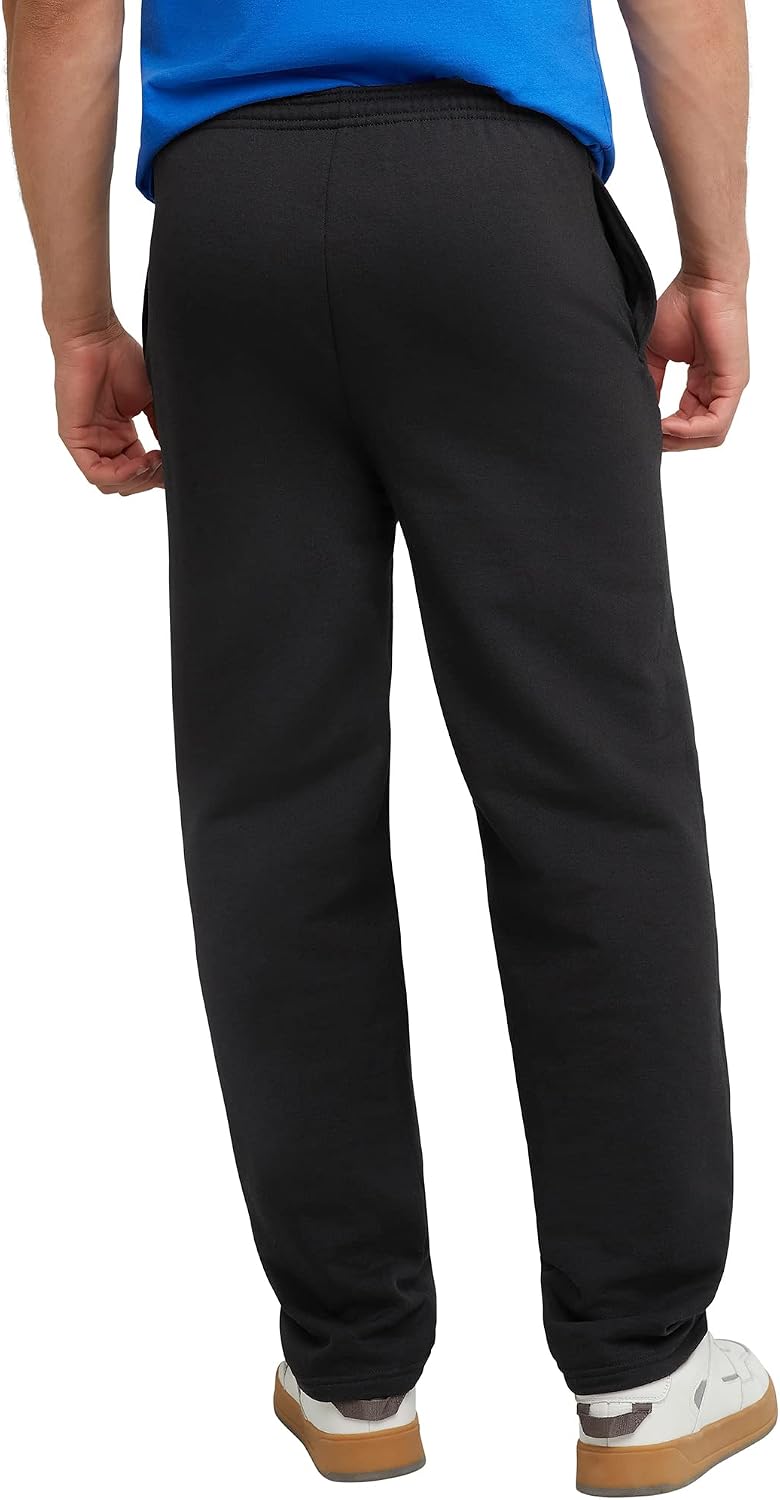Detalle de Hanes A650 Men's EcoSmart Fleece Sweatpants with Pockets and Open Hem