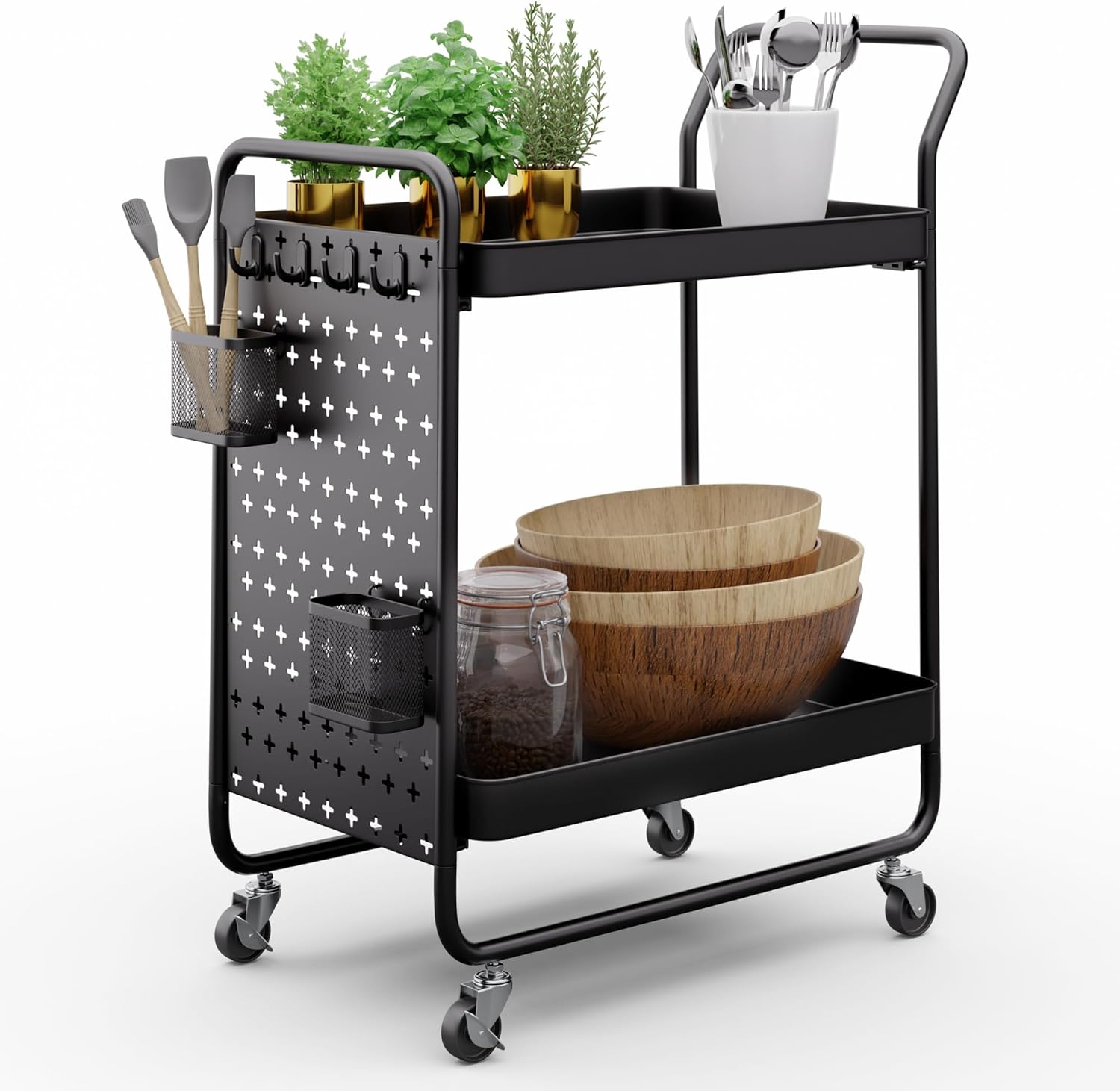 Klarstein Desserte à roulettes compacte à 3 niveaux pour cuisine et bar