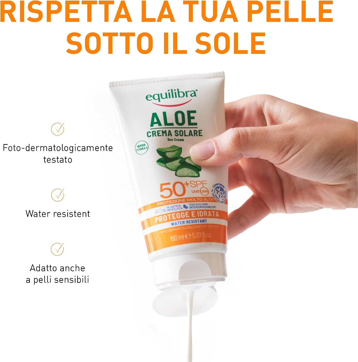 Thumbnail 3 de equilibra Solari Aloe Crema Solare SPF 50+ — protezione delicata con Aloe Vera e oli preziosi, 150 ml