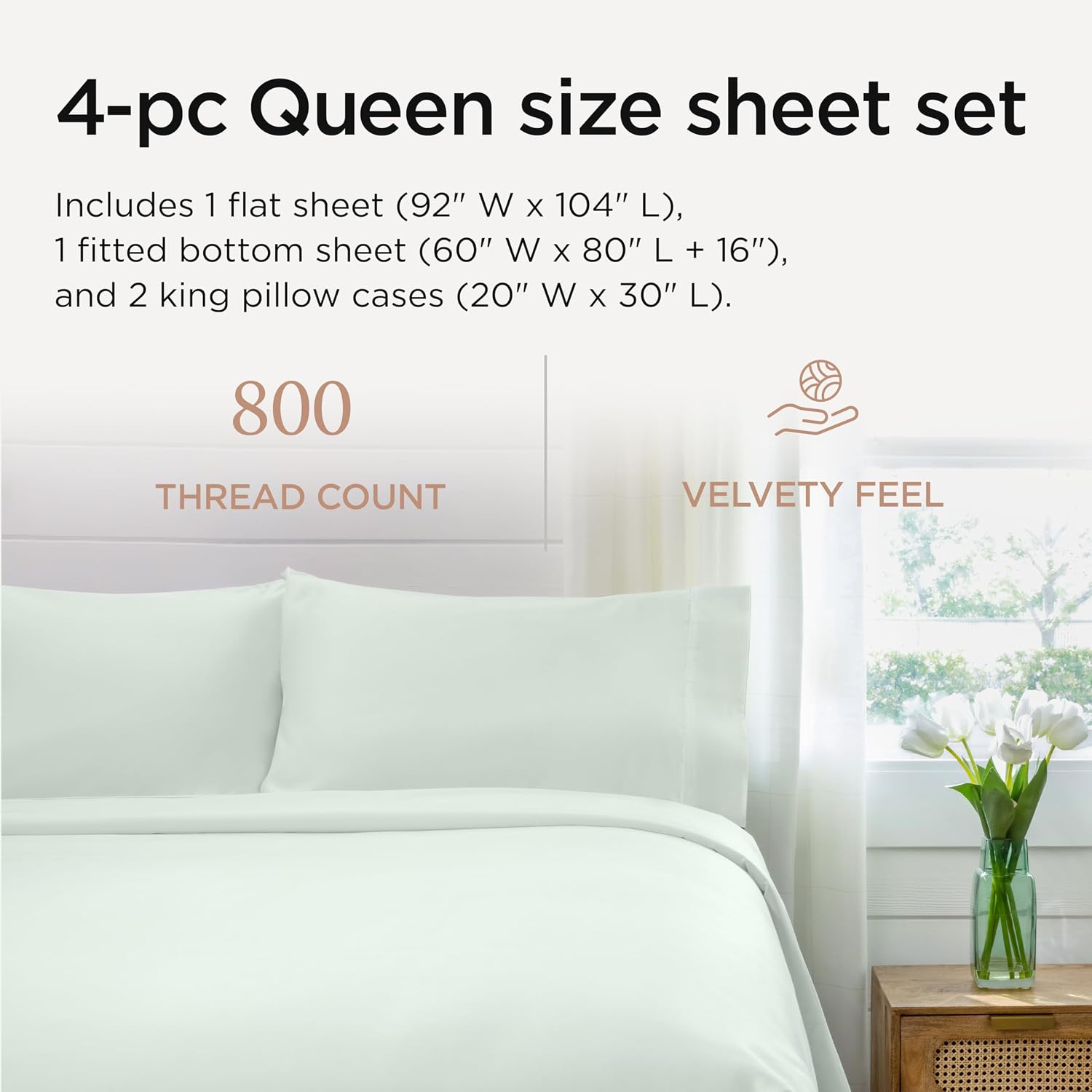 Detalle 2 de Threadmill Queen 800TC Sheet Set with Deep Pockets