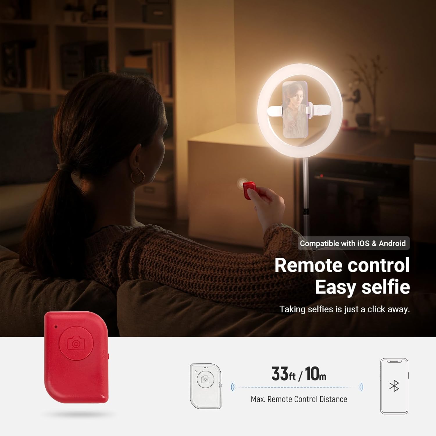 Thumbnail 3 de NEEWER Entry Level Version 10" LED Ring Light with Stand and Phone Mount (N18)