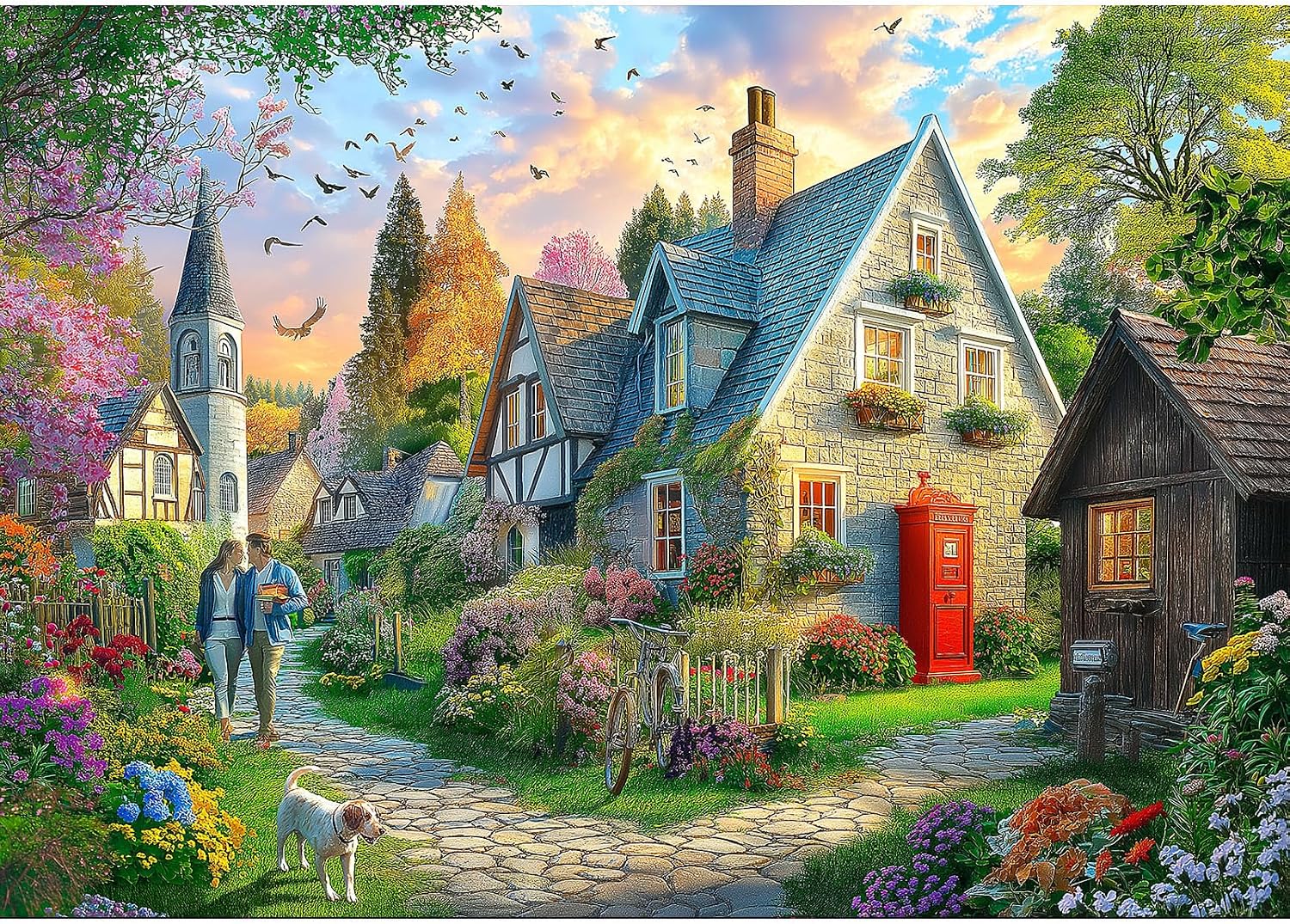 Thumbnail 6 de 1000 Piece Lakeside Sunset Puzzle 🌅