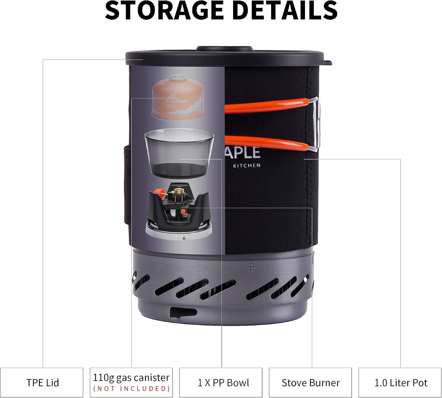 Detalle de Fire-Maple camping stove gas system