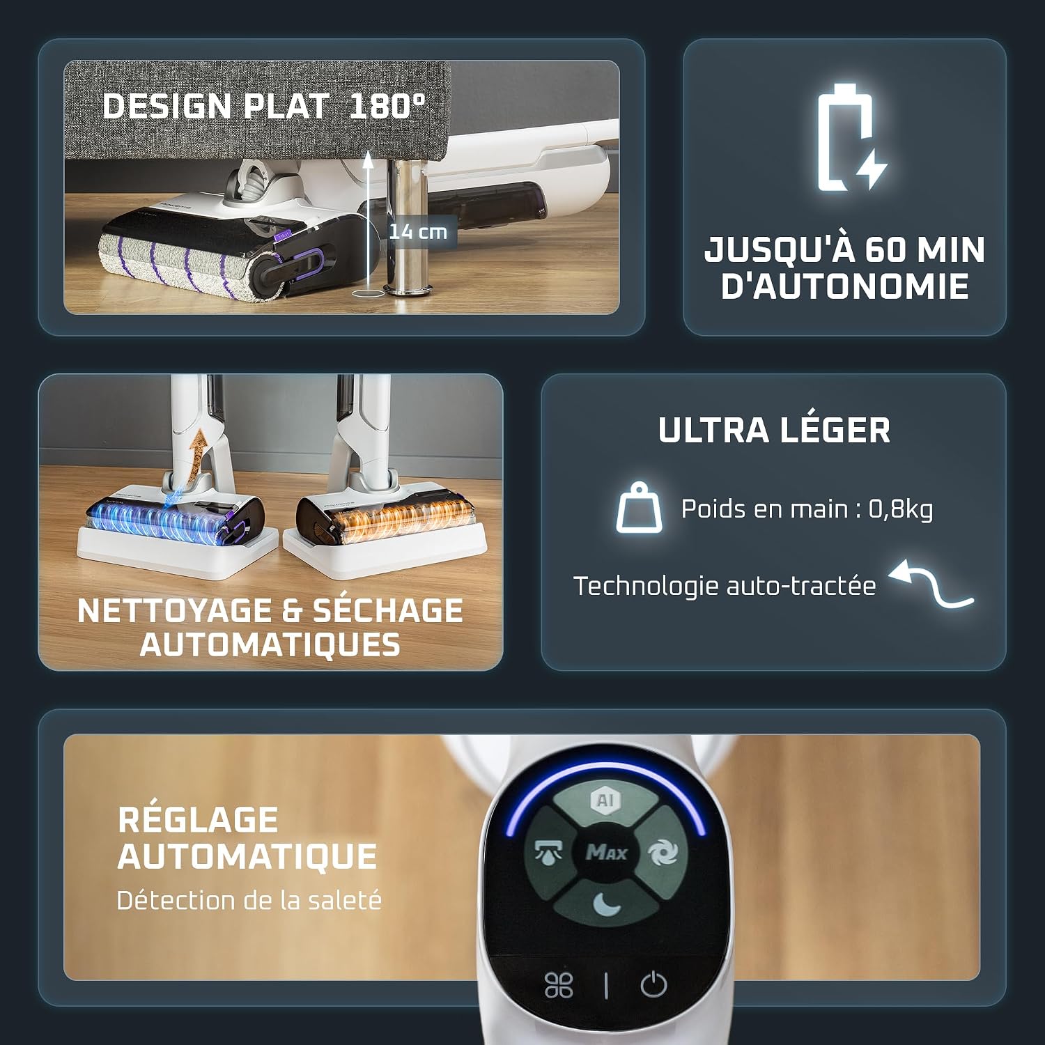 Detalle 2 de Rowenta X-Clean 10 Aspirateur laveur 60 min