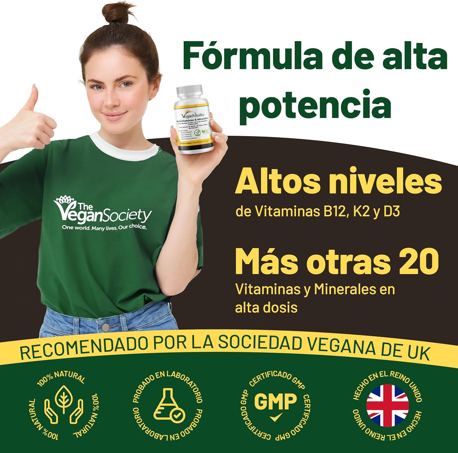 Detalle 2 de Multivitaminas veganas 180 tabletas 6 meses