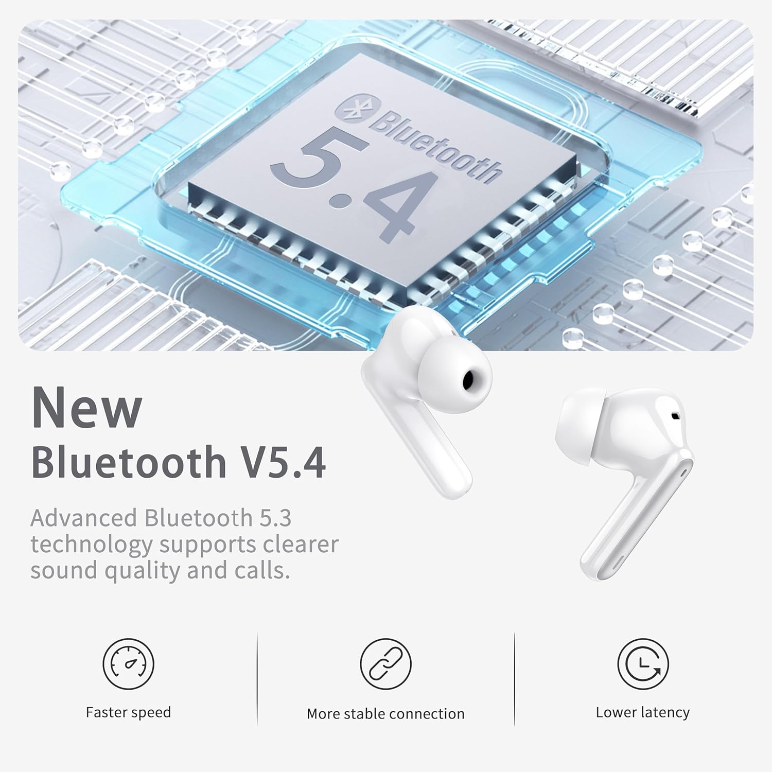 Thumbnail 6 de xinwld kabellose Bluetooth In-Ear-Kopfhörer mit Noise-Cancelling-Mics, IP7 und LED-Case