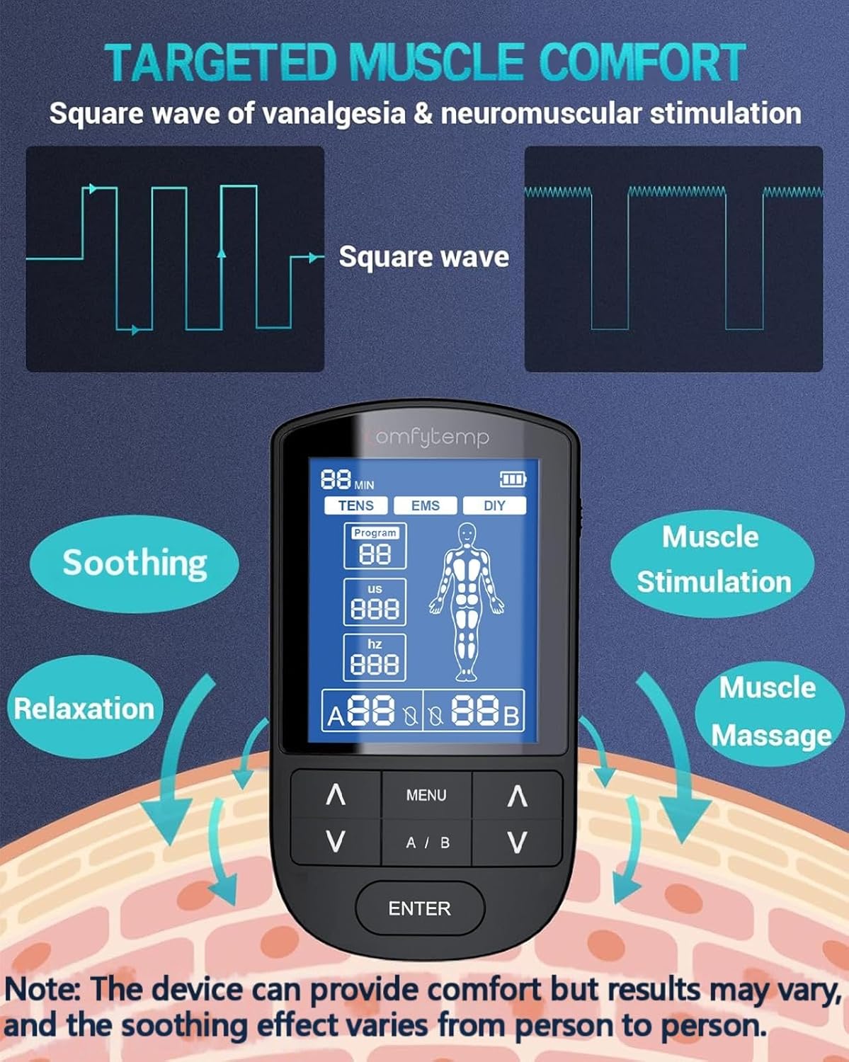 Thumbnail 6 de Comfytemp Dual Channel TENS Machine for Muscle Stimulation