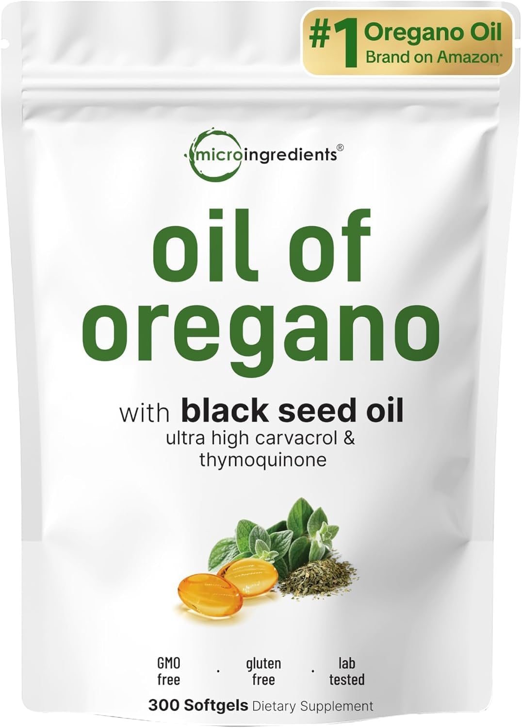 Micro Ingredients Oregano Oil Softgels 300-count
