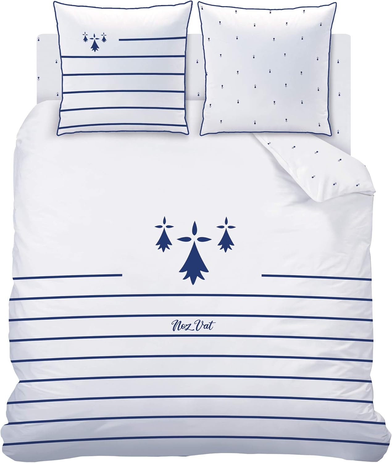 Thumbnail 4 de MATT & ROSE Parure de lit 220x240 cm Breizh en 100% coton lavé (housse de couette + 2 taies 65x65 cm) blanche