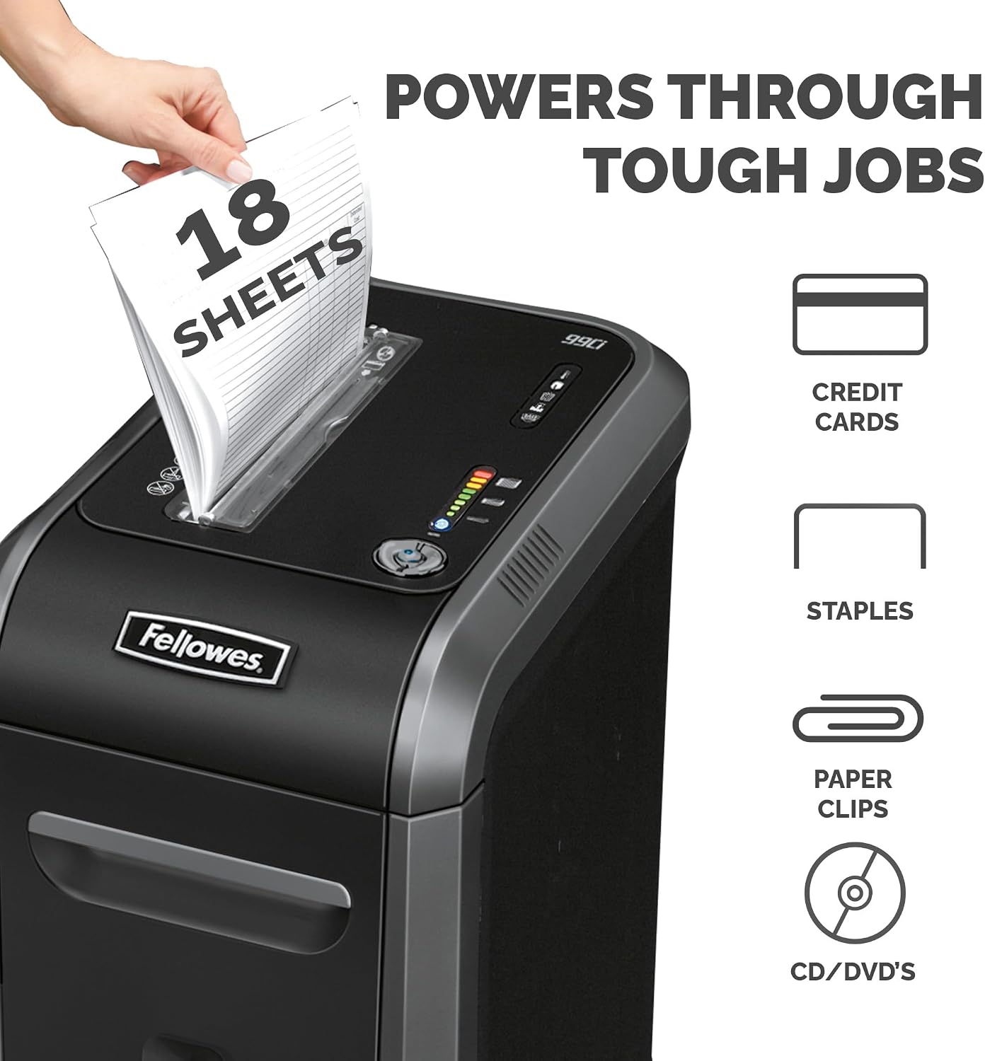 Detalle de Fellowes 99Ci 18 Sheet Cross Cut Paper Shredder (DIN P4) for Office Use