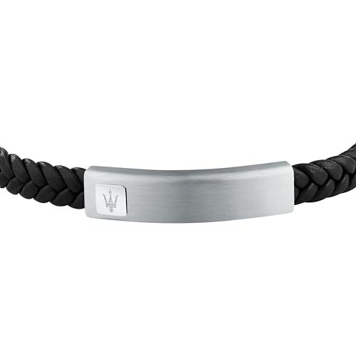 Thumbnail 1 de Maserati Bracelet Homme en Acier et Cuir Recyclé, Collection RECYCLED LEATHER