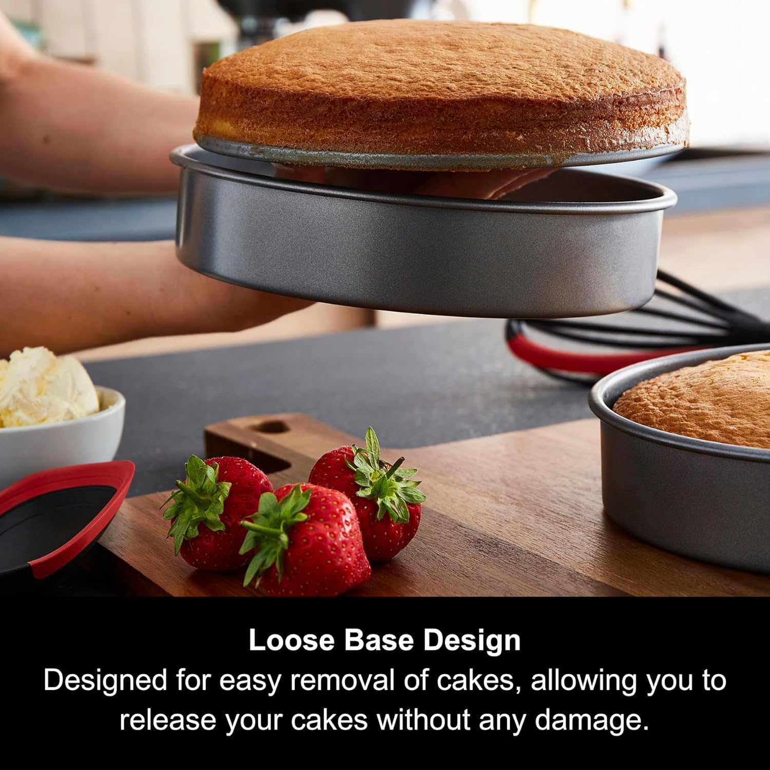 Thumbnail 2 de Morphy Richards 8" Loose Base Shallow Cake Tin Set (Non-Stick Carbon Steel) – 849007