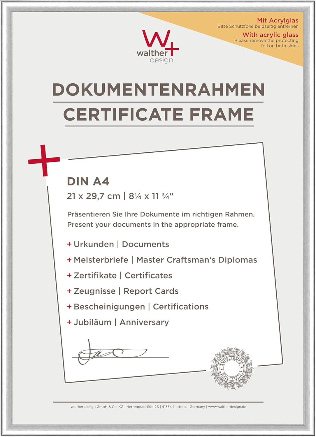 Thumbnail 6 de walther design Bilderrahmen Gold 60 x 80 cm – New Lifestyle Kunststoffrahmen KVX080G