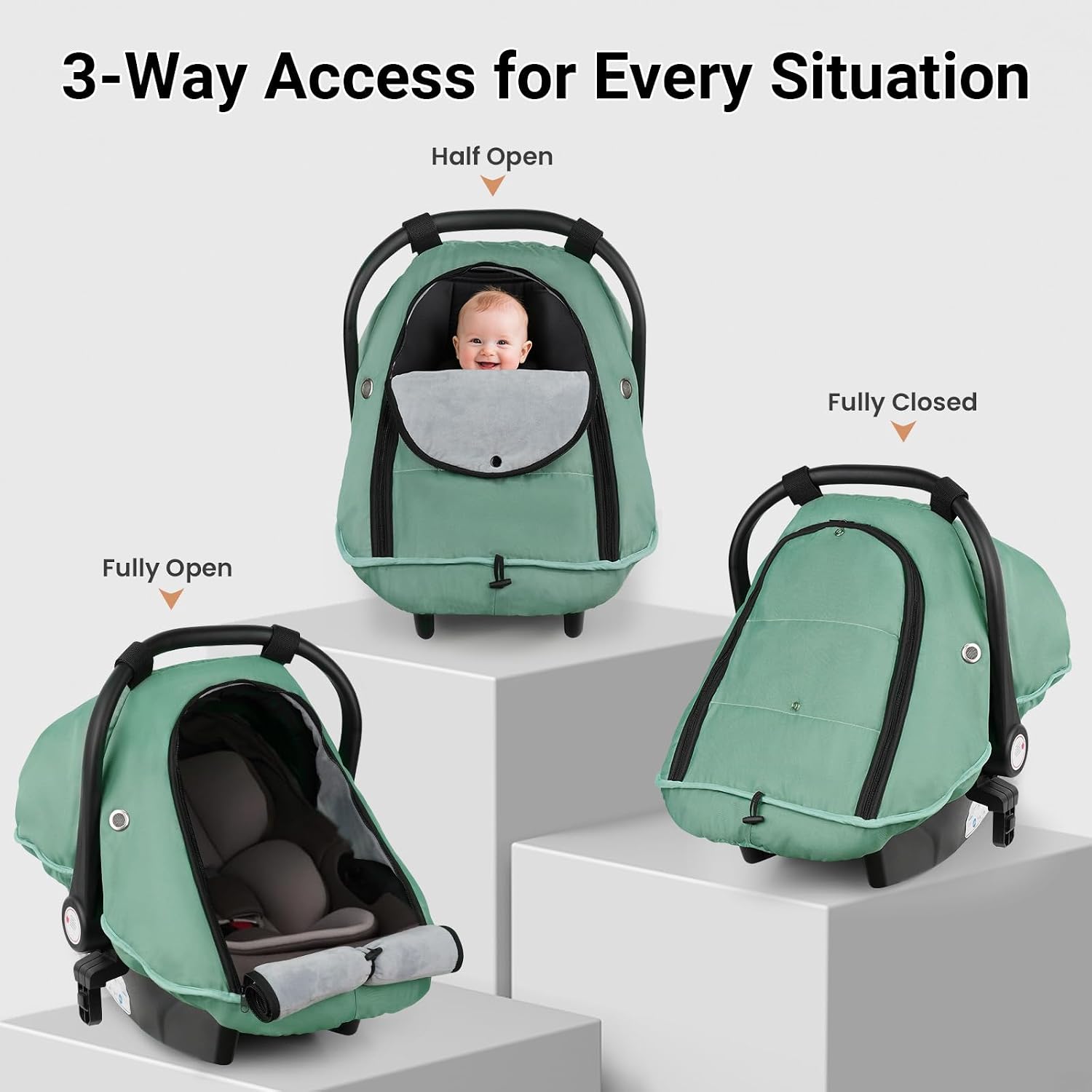 Thumbnail 5 de Metplus Winter Infant Car Seat Cover, Waterproof Shell and Soft Fleece Lining