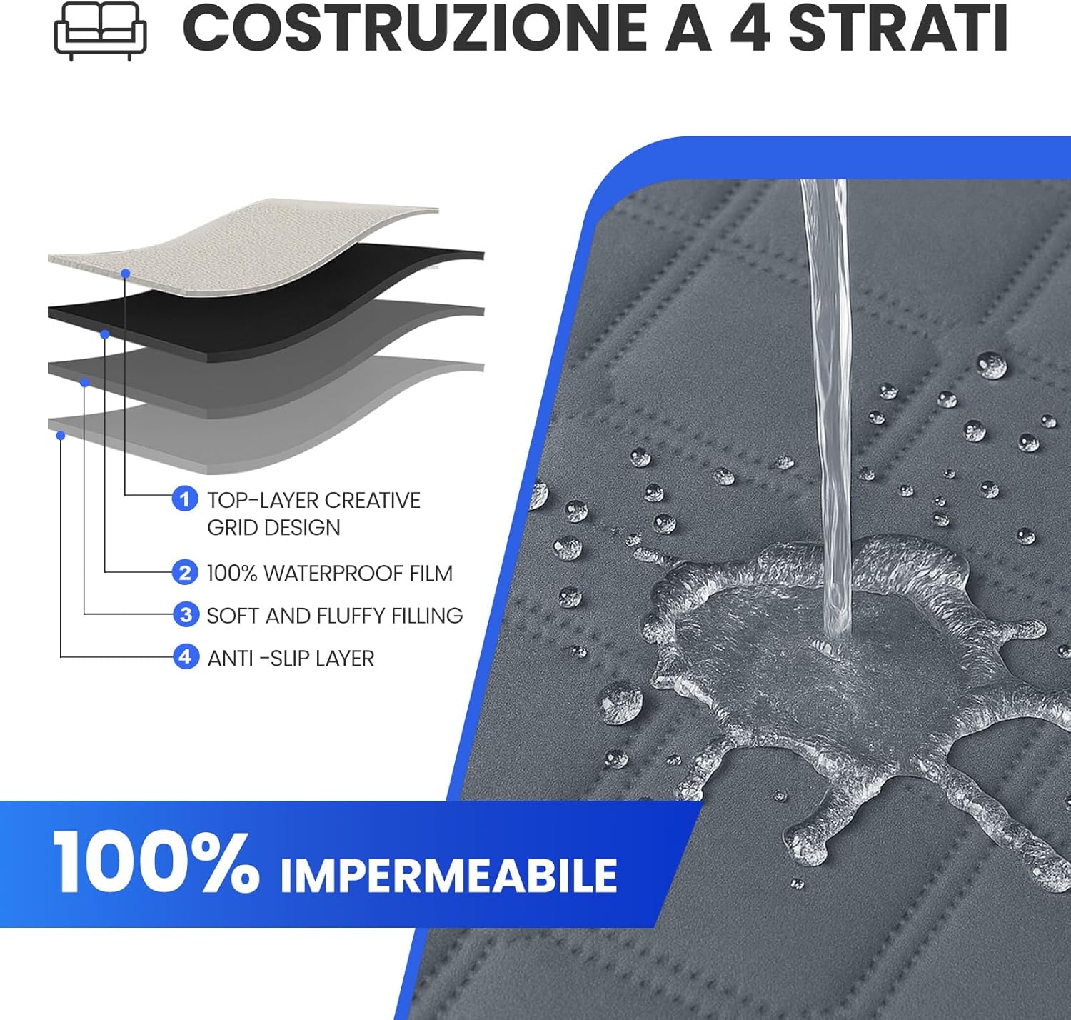 Thumbnail 3 de Ystyle Housse Fauteuil Inclinable Étanche Gris