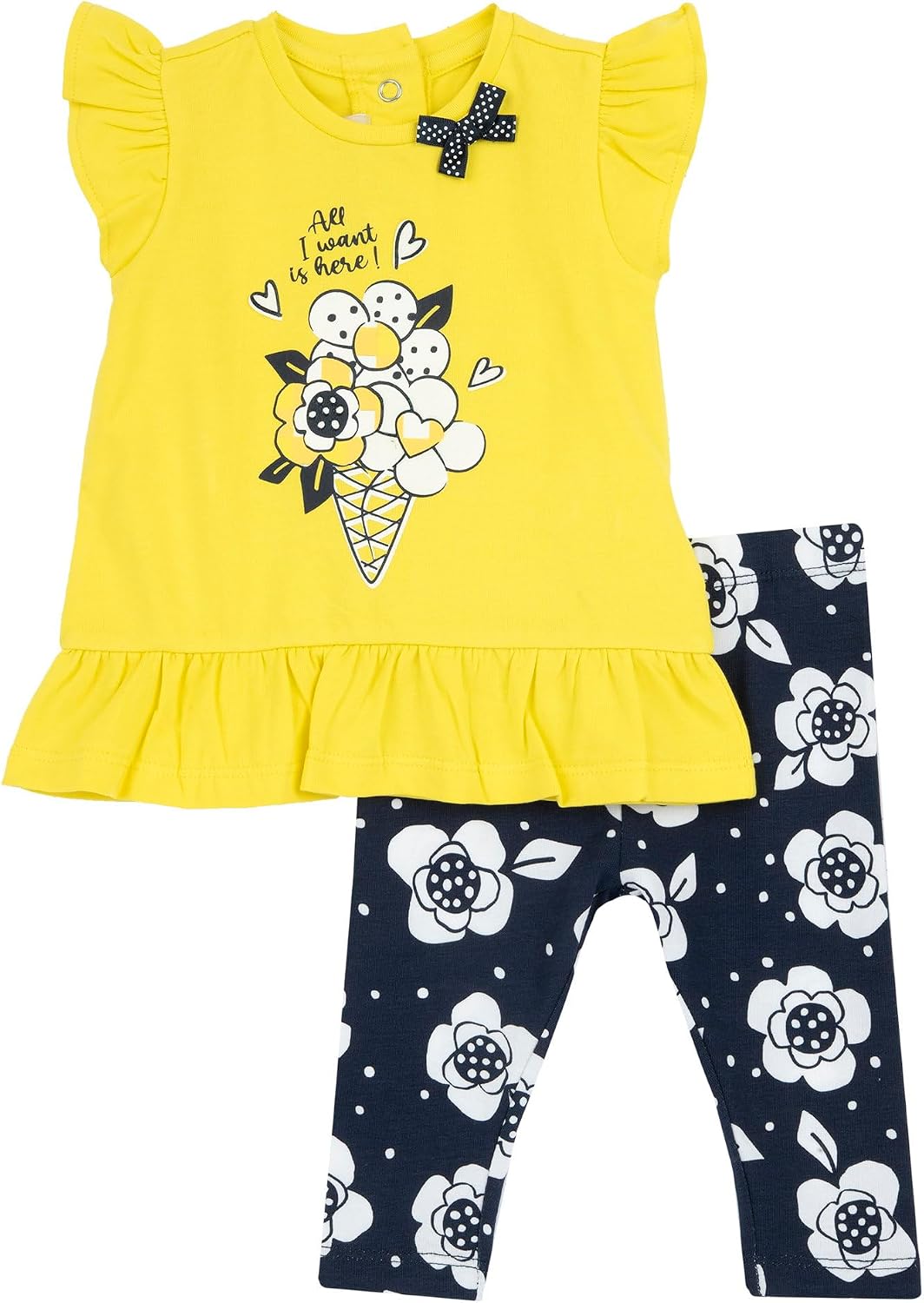 Completo Bambina Chicco con T-shirt e Leggings a Pinocchietto: comfort e stile in cotone
