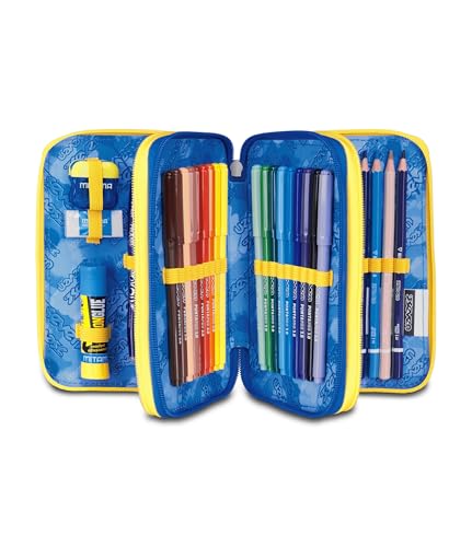 Thumbnail 1 de Seven Astuccio Scuola Elementare a 3 scomparti con 45 pezzi – giallo/blu