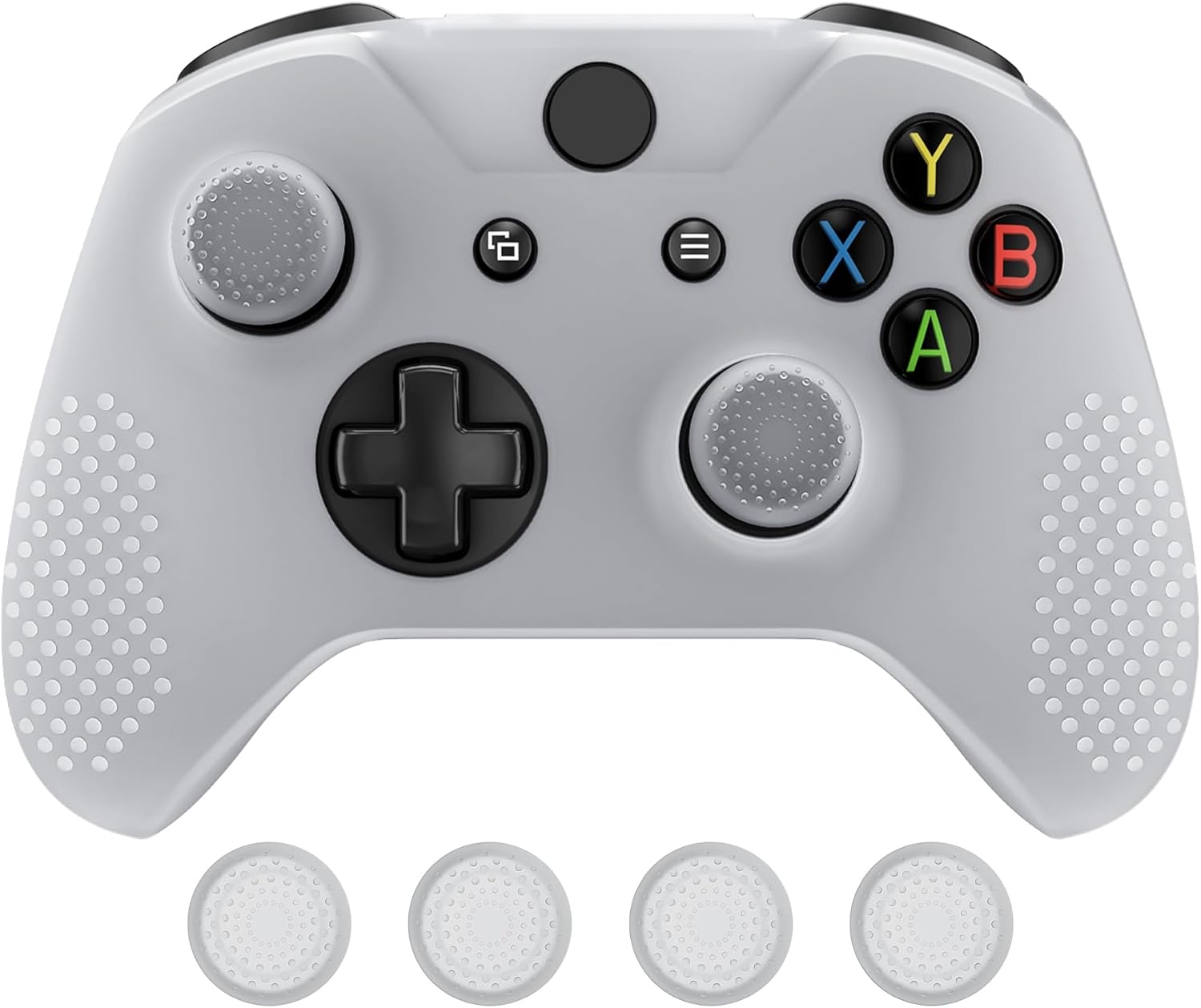 Detalle de eXtremeRate PlayVital soft anti-slip silicone thumb stick grip caps & case cover for Xbox One X and One S