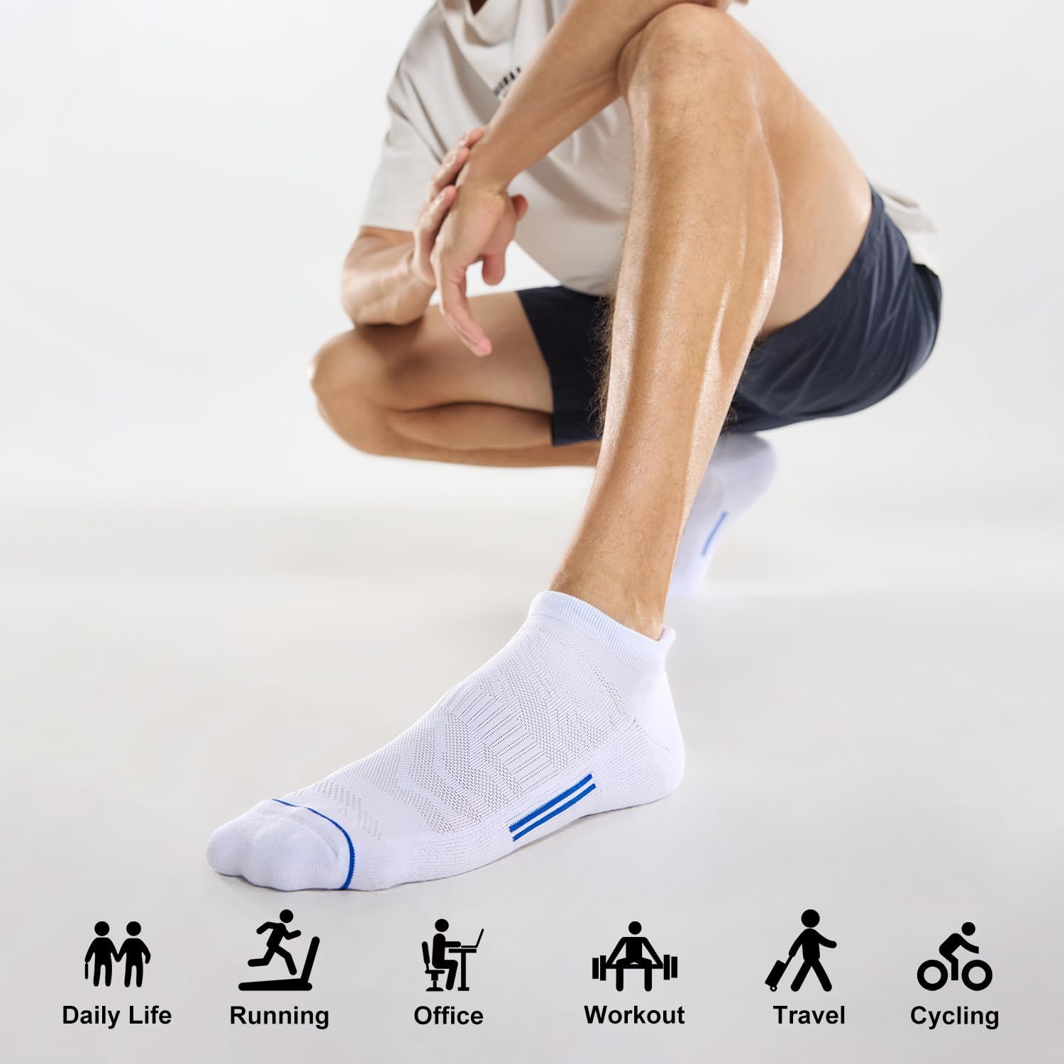 Thumbnail 6 de FITRELL Men’s 6-Pack Ankle Running Socks (Low Cut, Cushioned) for 7–9 / 9–12 / 12–15