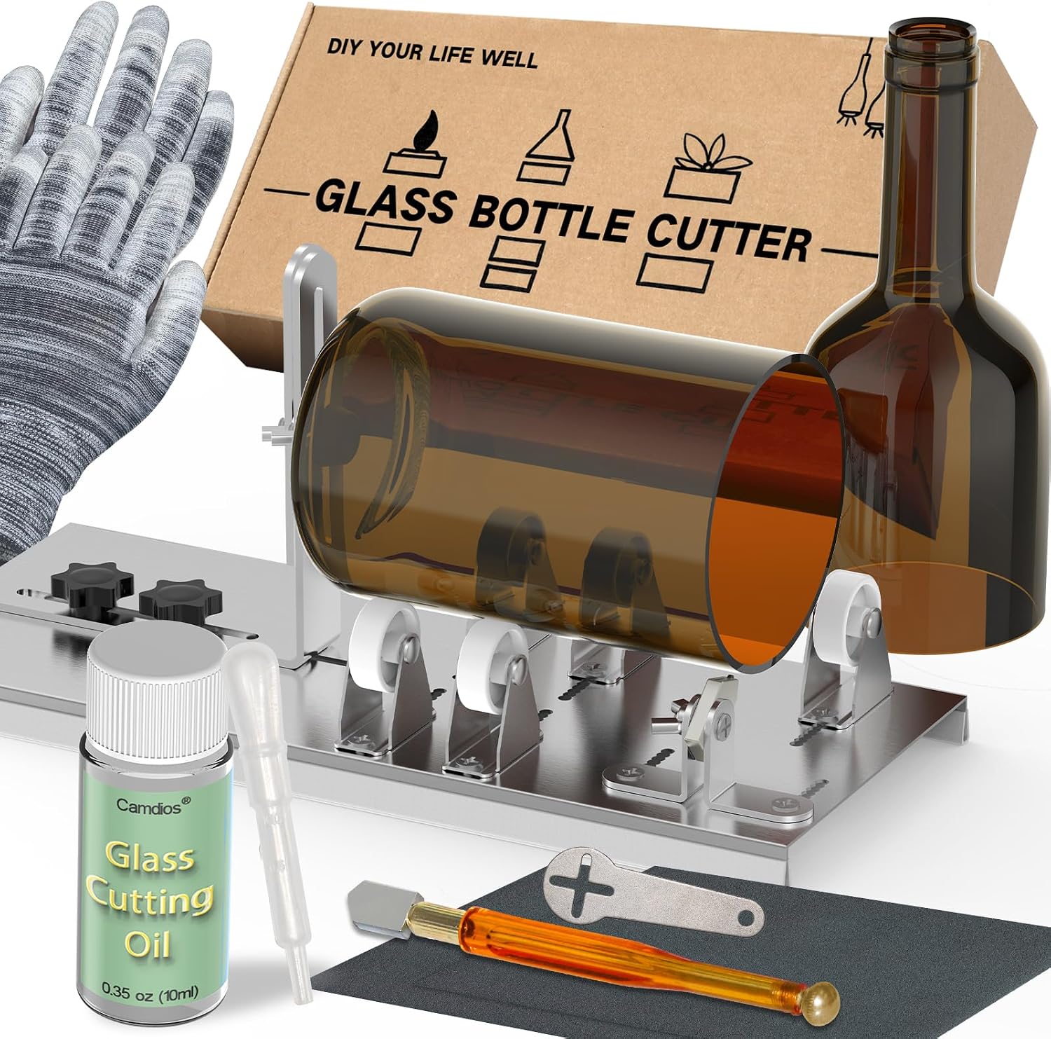 Glass DIY Cutting Tool Kit – Glass Bottle Cutter for Upcycling and Craft
