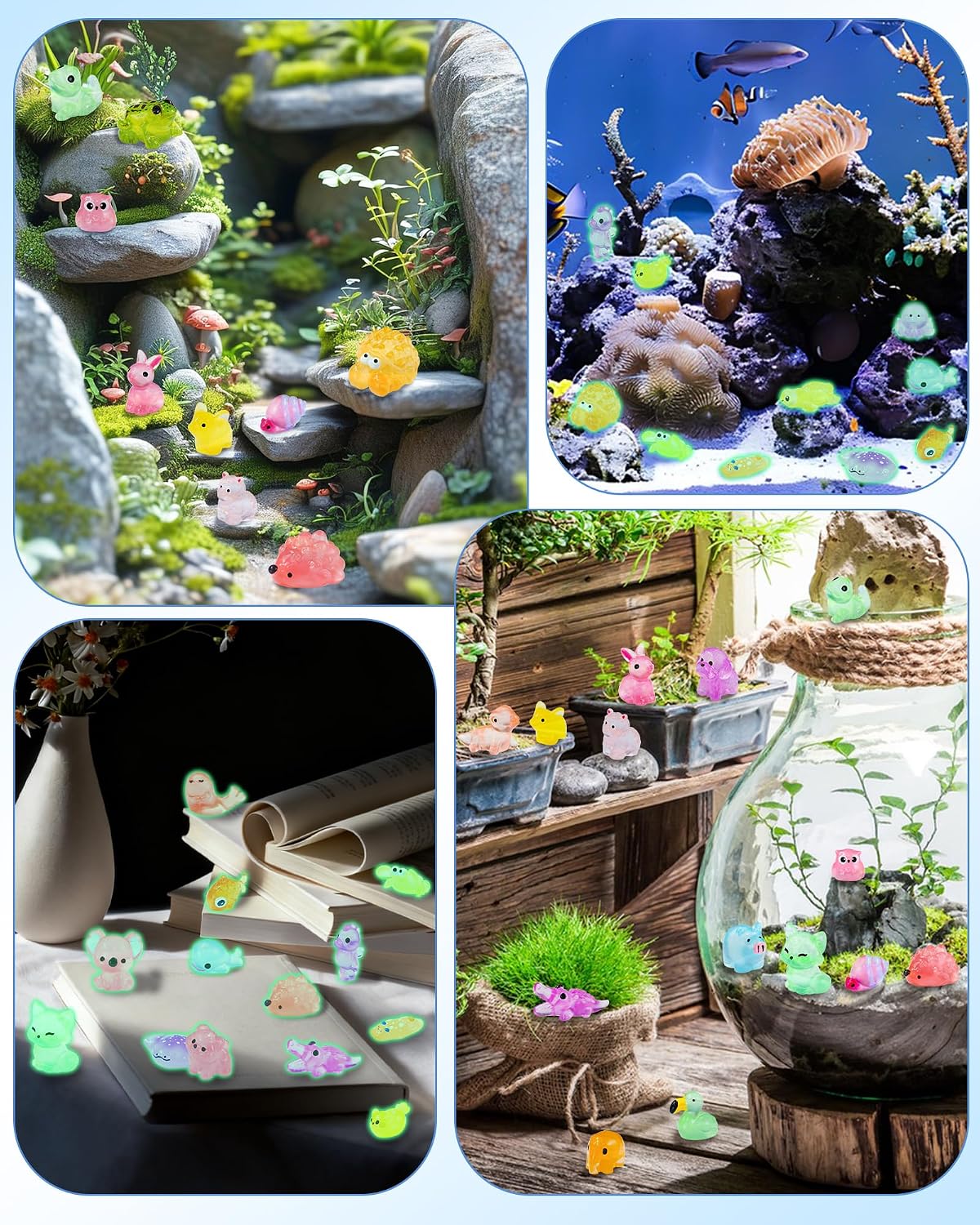Thumbnail 4 de FIVEIZERO 100-Piece Mini Resin Animals, Glow-in-the-Dark, 20 Styles