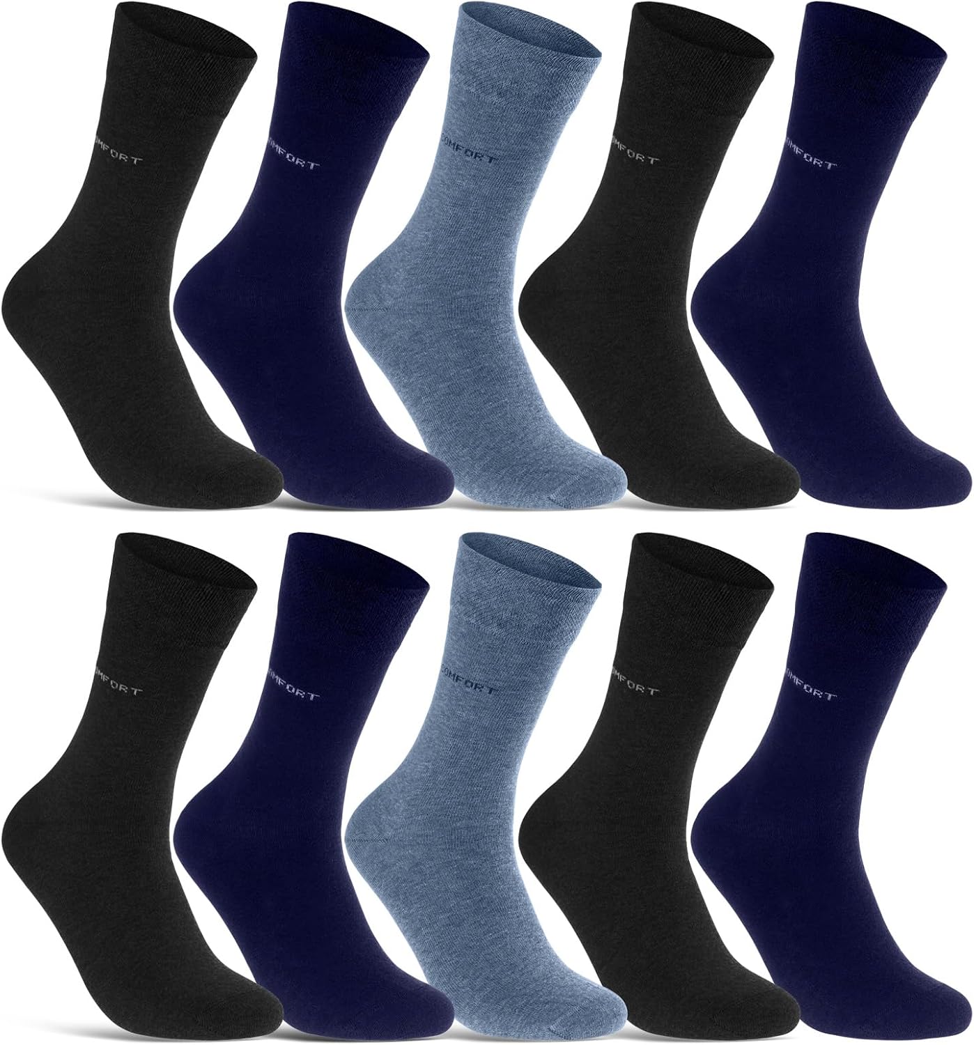 Detalle 2 de 10 Paar Comfort Socken ohne Gummi 👣