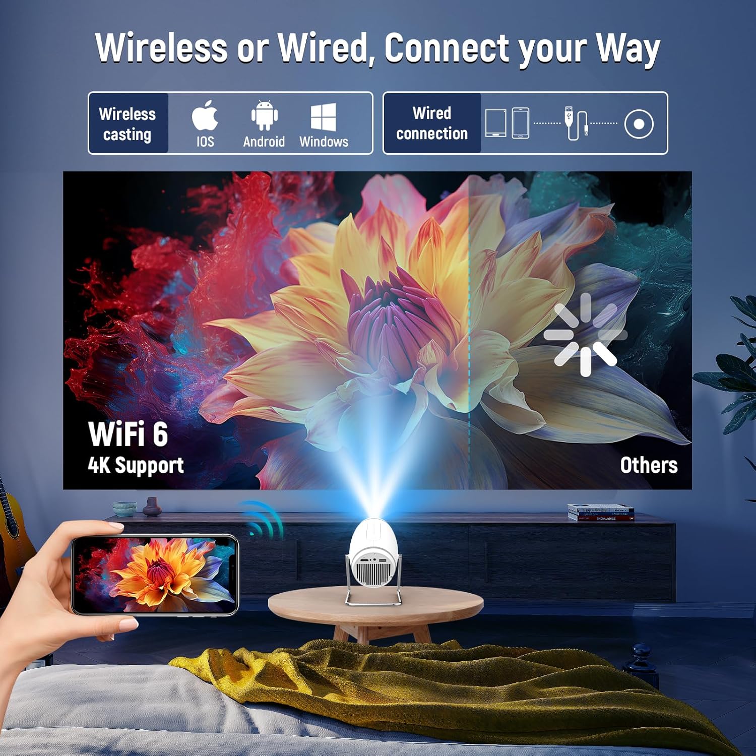 Thumbnail 5 de Mini Projector 4K Portable with WiFi 6 📽