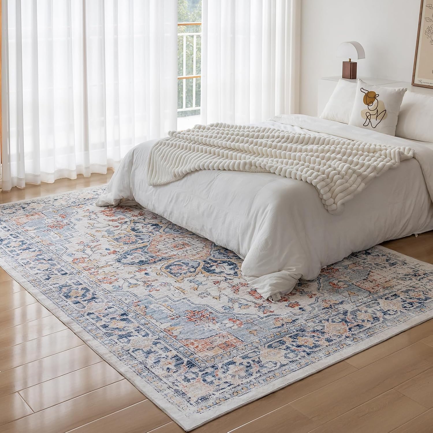 Thumbnail 6 de CHOSHOME Tapis Salon Antidérapant Lavable en Machine – Poils courts, style vintage multicolore, 300x400 cm