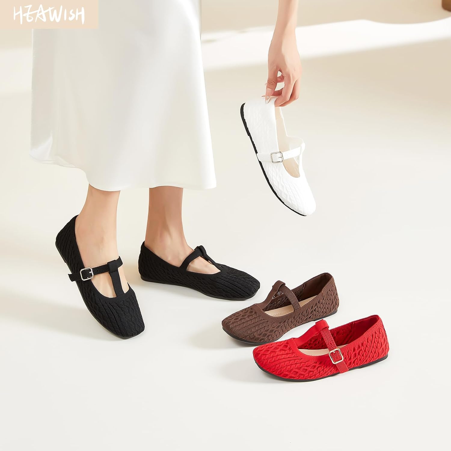 Thumbnail 6 de HEAWISH Women's Knitted Mary Jane Flats