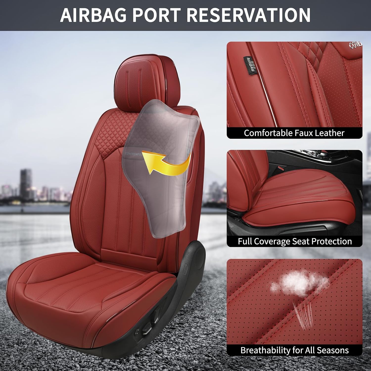 Thumbnail 2 de COVER EMPIRE Red Seat Covers Full Set