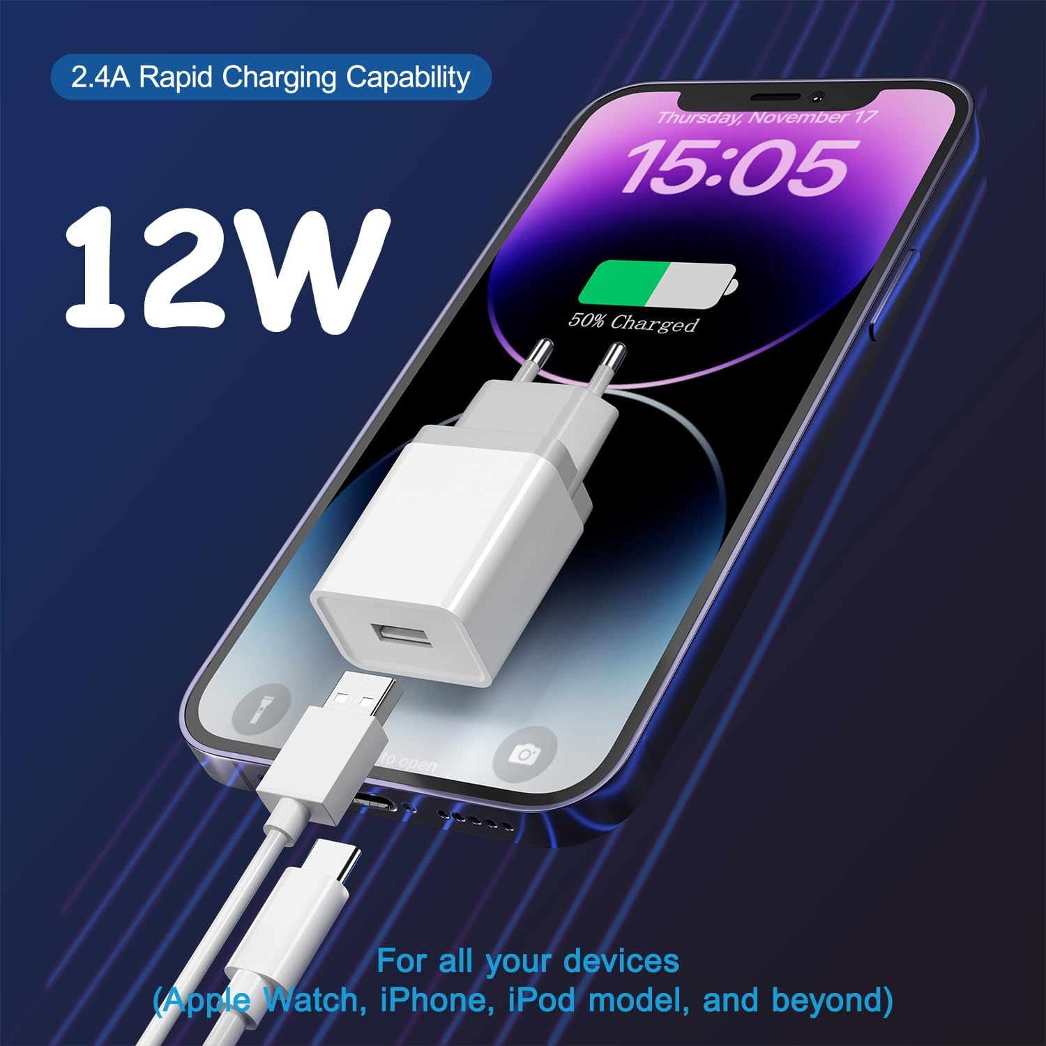 Detalle 2 de 12W USB Ladegerät 3er-Pack