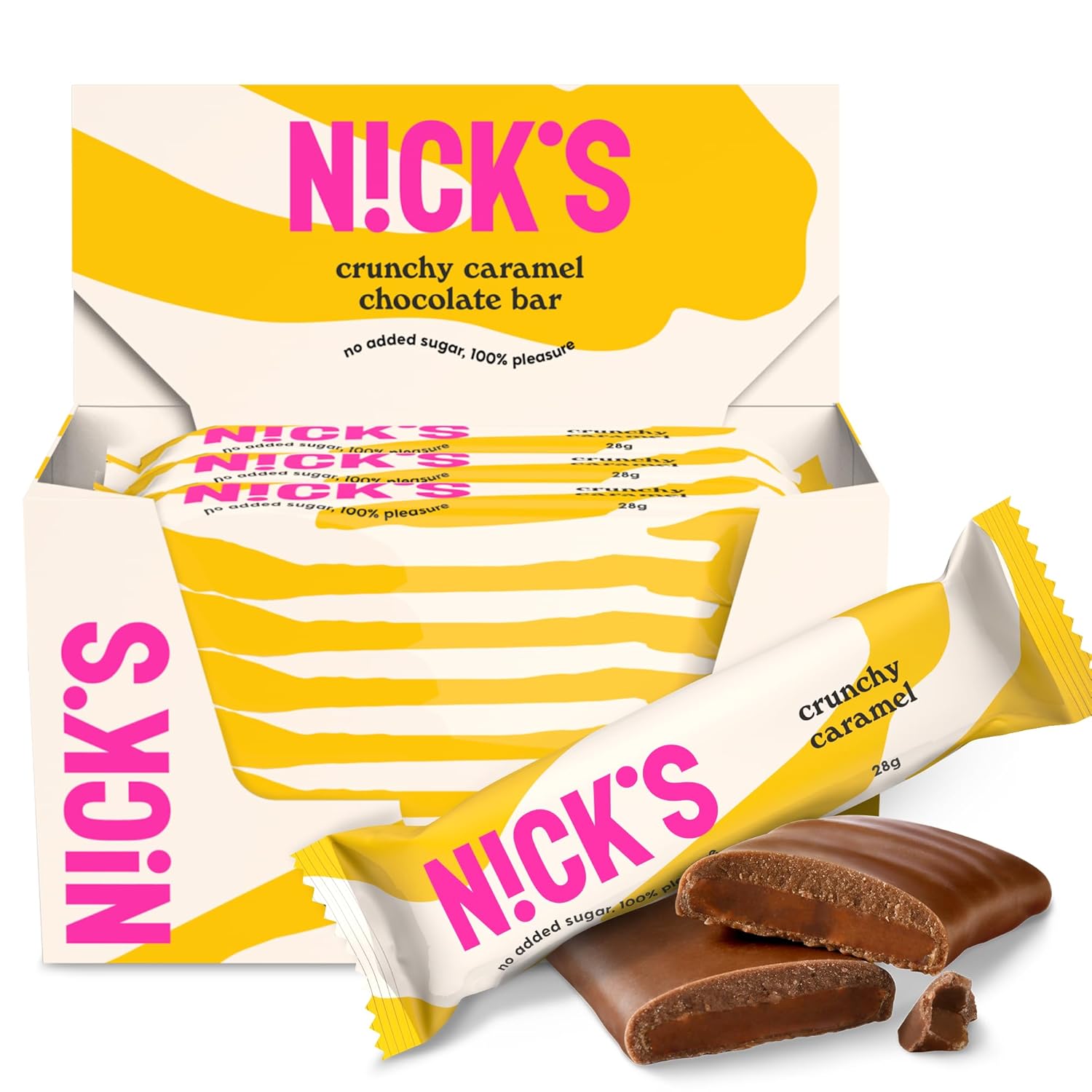 Detalle de NICKS Keto Riegel Crunchy Caramel 21×28 g 🍫