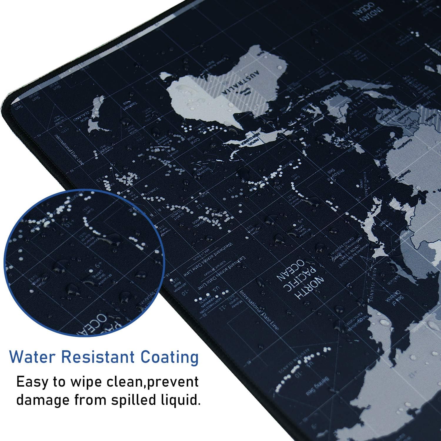 Detalle 2 de Hsmienk AB-019 Extended Gaming Mouse Pad, Map Design, Spill-Resistant Surface