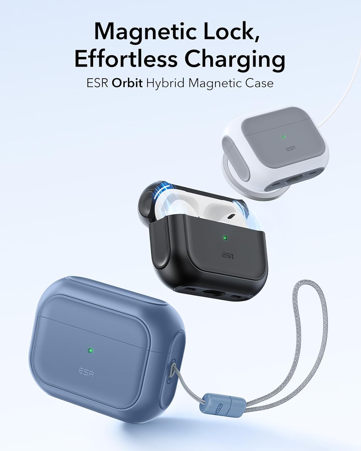 Thumbnail 2 de Coque ESR pour AirPods Pro 2/1 (2019 à 2023), compatible MagSafe, protection contre les chutes – Bleu foncé