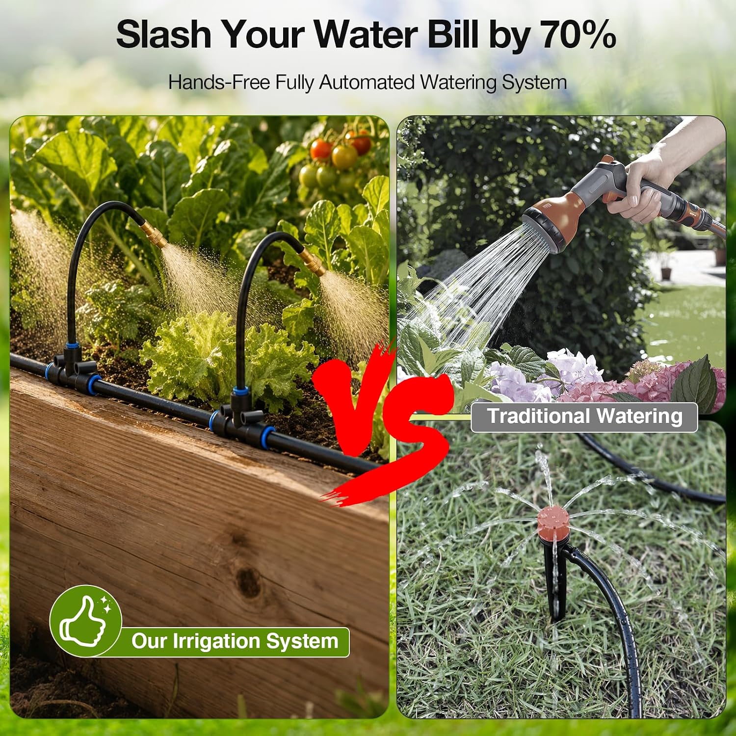 Detalle 2 de Bluepro BP-DRIP-004 Drip Irrigation Kit, 100FT Tubing, 16 Adjustable 360° Nozzles