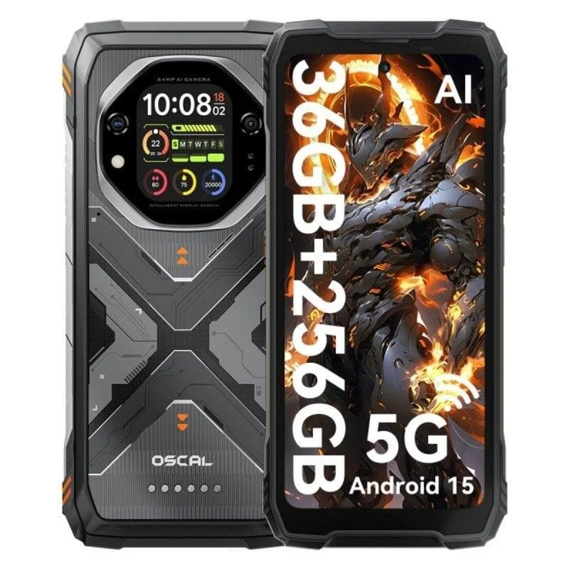 Detalle de OSCAL Tank 1 5G 12GB/256GB, 6.78" Naranja — Rugerizado y con gran autonomía