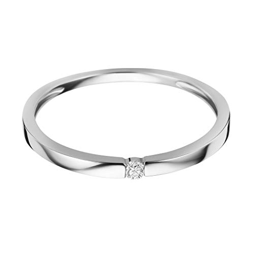 Thumbnail 1 de Anillo solitario de diamante Orovi en oro blanco 9K (375) con diamante de 0,03 ct