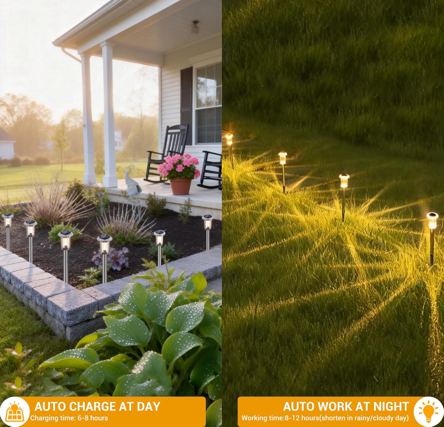 Thumbnail 2 de Aourow Lampade Solari da Giardino per Esterni (6 pezzi) con luce calda, accensione automatica e IP65