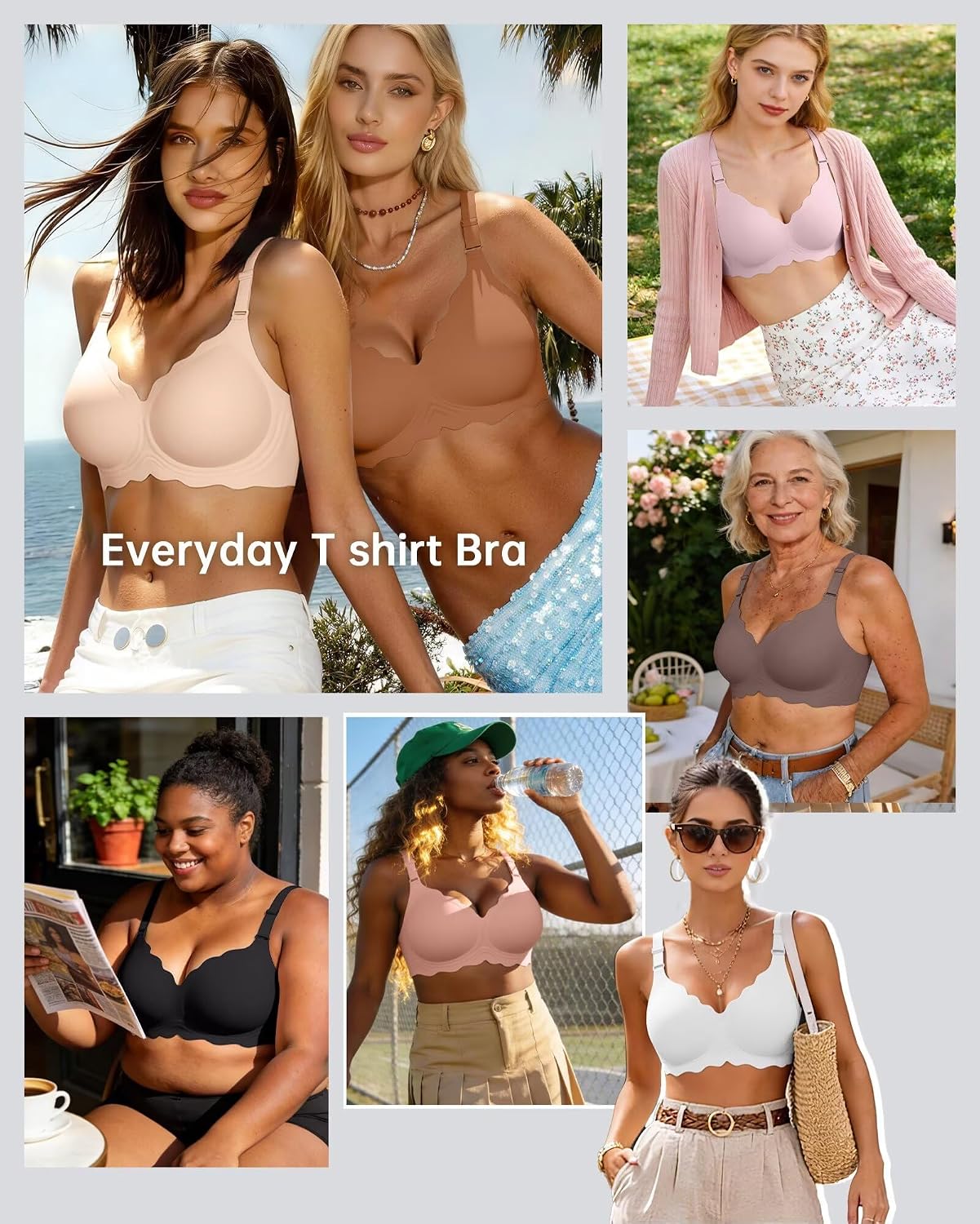 Thumbnail 1 de Vertvie Seamless Jelly Bra, Wireless Push-Up with Scalloped V-Neck