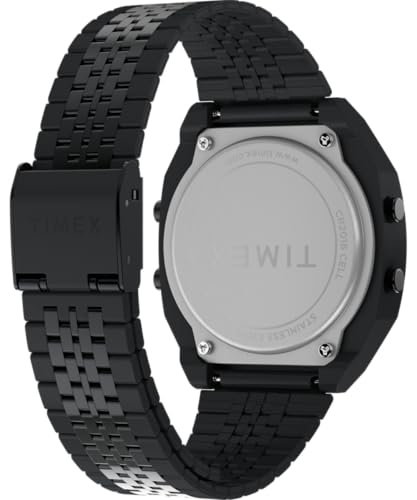 Detalle de Timex 80 TW2W91600: Orologio da uomo in acciaio inox nero, cassa 36 mm e quadrante digitale