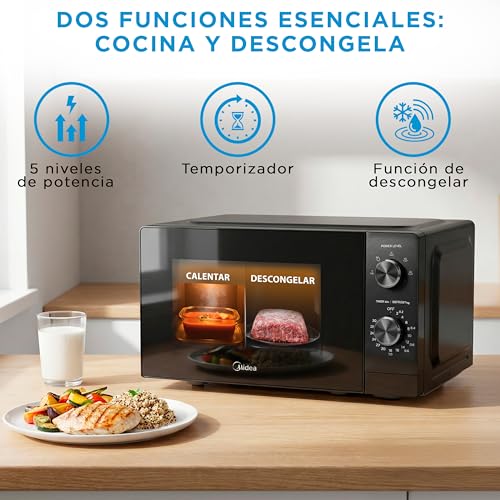 Thumbnail 9 de Midea microondas sobremesa de 20 litros y 700 W sin grill (plato giratorio, descongelación)
