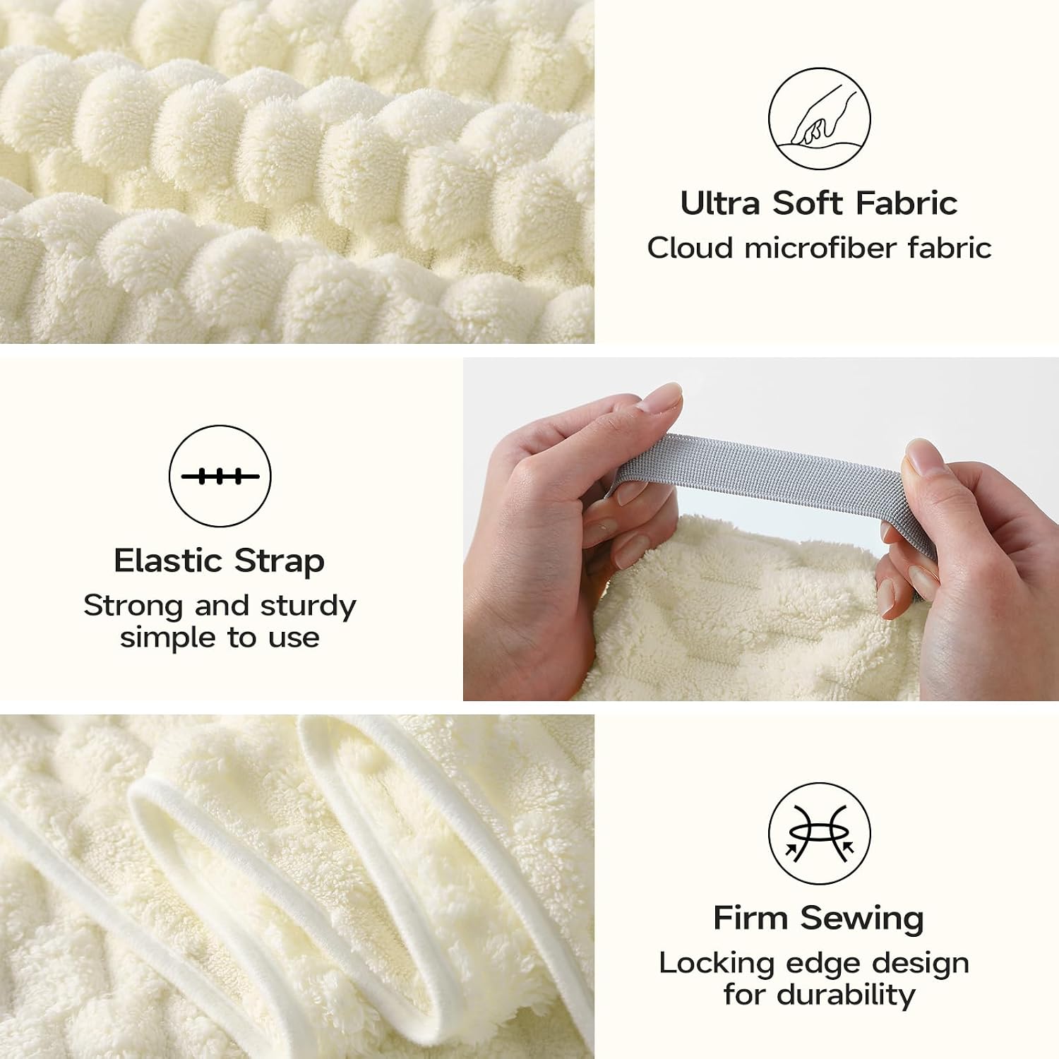 Detalle de REDKISS 4-Pack Extra-Large Microfiber Hair Towels, 23 x 47 Inches