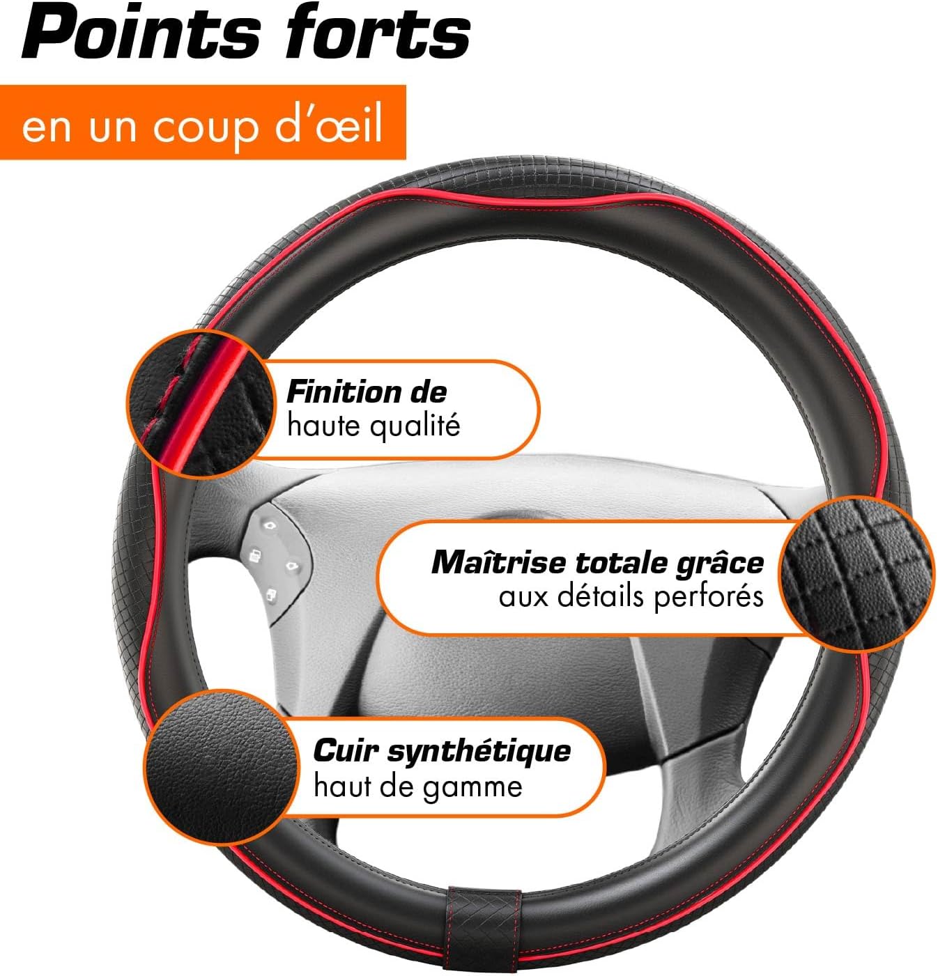 Detalle 2 de Upgrade4cars Couvre Volant Camion 44-46 cm đźšš